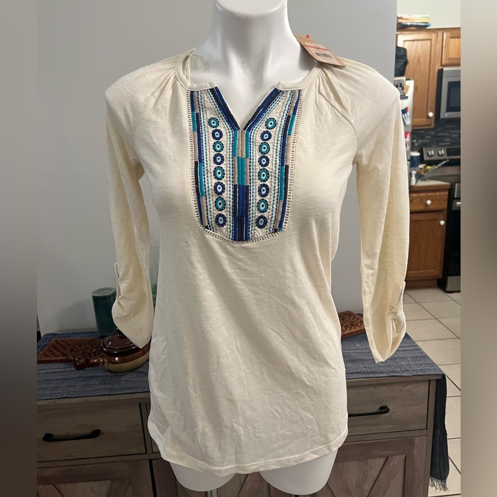 NWT Red Camel cream trade ivory Fiona folk top
